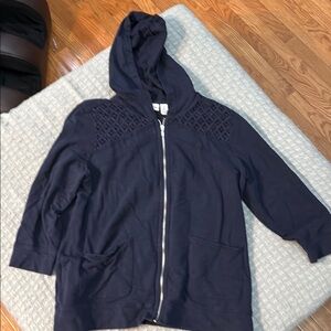 Chico's Navy Hooded Jacket